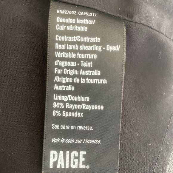 PAIGE black leather biker jacket, xs - Picture 7 of 8